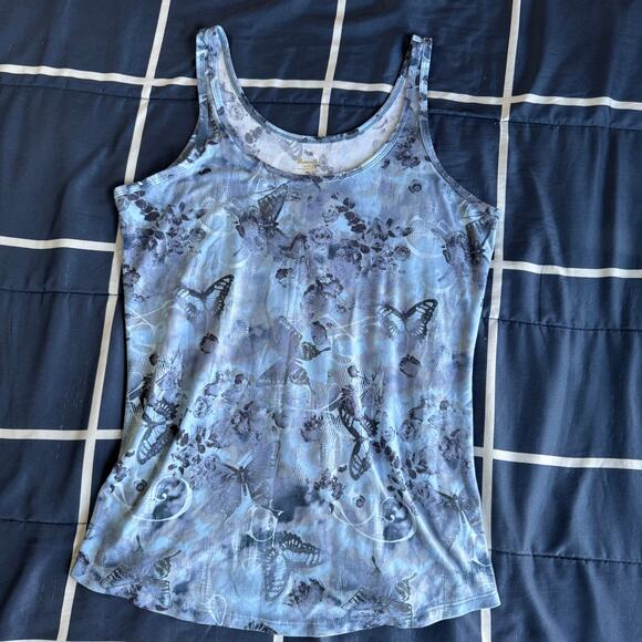 No Boundaries Blue Butterfly Tank Top Juniors XL (15–17) - Picture 1 of 5
